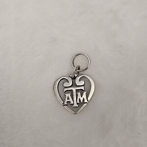 Retired Silver James Avery Texas A&M University Heart Charm